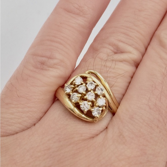 18k Diamond Ring yellow gold - Picture 1 of 14
